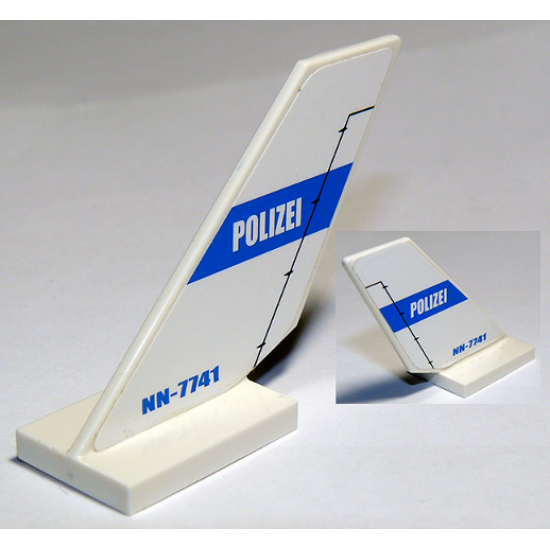 Tail Shuttle with 'POLIZEI' and 'NN-7741' Pattern on Both Sides (Stickers) - Set 7741