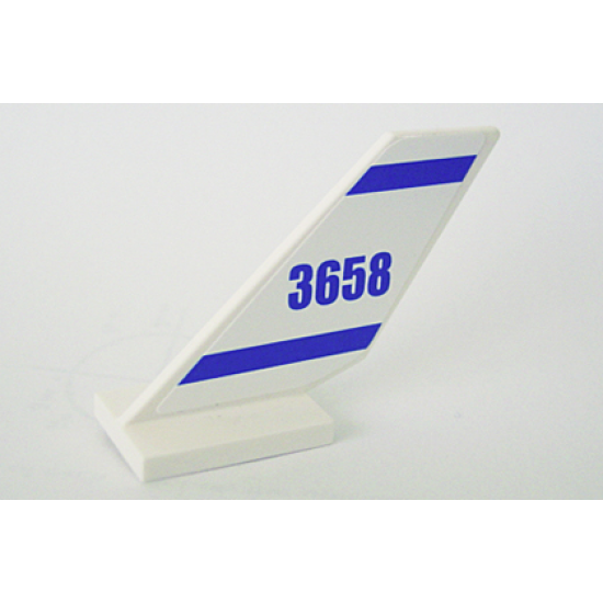 Tail Shuttle with '3658' and Blue Stripes Pattern on Both Sides (Stickers) - Set 3658