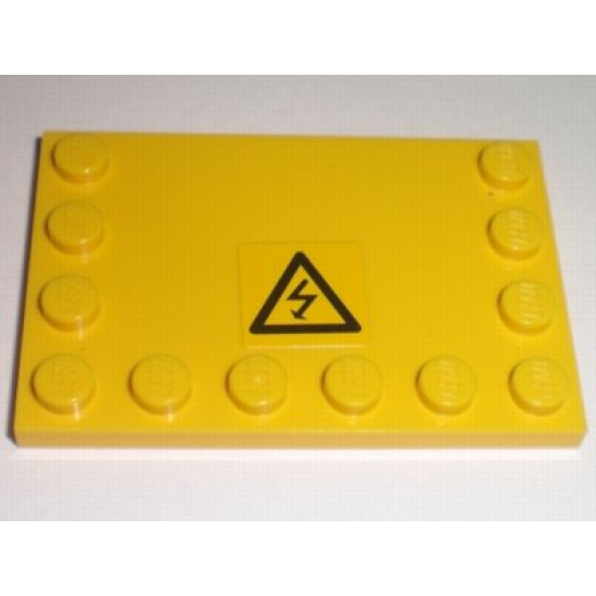 Tile, Modified 4 x 6 with Studs on Edges with Black Utility Arrow in Triangle Pattern (Sticker) - Set 7632