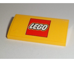 Slope, Curved 2 x 4 x 2/3 with Bottom Tubes with Lego Logo Pattern (Sticker) - Set 60097
