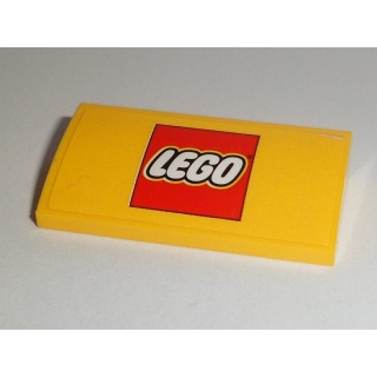 Slope, Curved 2 x 4 x 2/3 with Bottom Tubes with Lego Logo Pattern (Sticker) - Set 60097