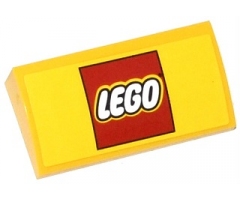 Slope, Curved 2 x 4 x 2/3 with Bottom Tubes with Lego Logo Pattern (Sticker) - Set 60050