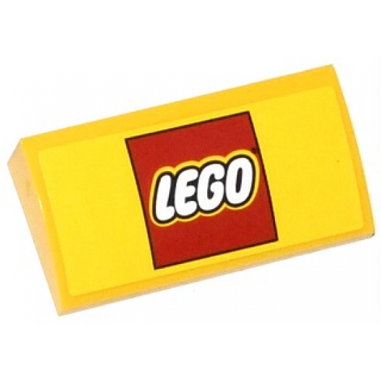 Slope, Curved 2 x 4 x 2/3 with Bottom Tubes with Lego Logo Pattern (Sticker) - Set 60050