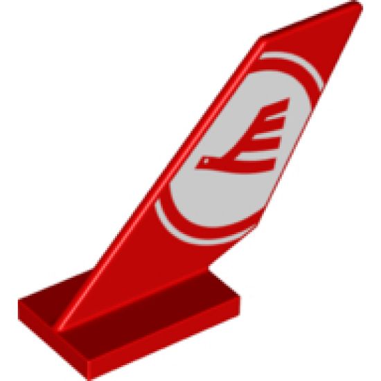 Tail Shuttle with Red Airline Bird on White Circle Background Pattern on Both Sides