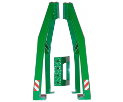 Support Crane Stand Double - No Studs on Cross-Brace with Axle Holes on Top with Red and White Danger Stripes Pattern on Both Sides (Stickers) – Set 7939