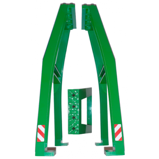 Support Crane Stand Double - No Studs on Cross-Brace with Axle Holes on Top with Red and White Danger Stripes Pattern on Both Sides (Stickers) – Set 7939