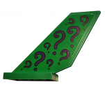 Tail Shuttle with Dark Purple Question Marks on Green Background Pattern on Both Sides (Stickers) - Set 76120