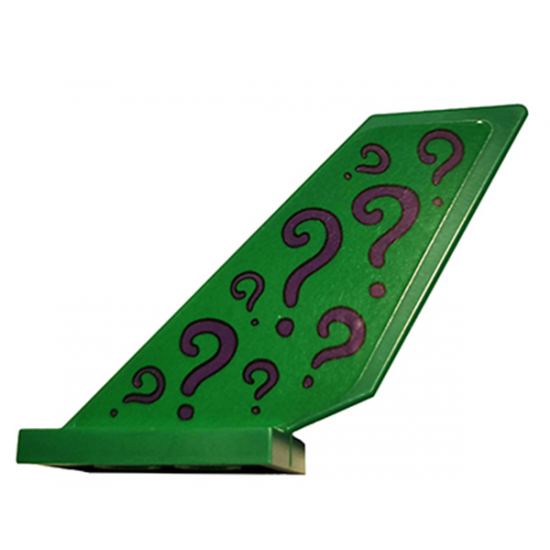 Tail Shuttle with Dark Purple Question Marks on Green Background Pattern on Both Sides (Stickers) - Set 76120