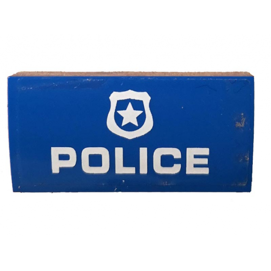 Slope, Curved 2 x 4 x 2/3 with Bottom Tubes with White 'POLICE' and Badge Pattern (Sticker) - Set 60172