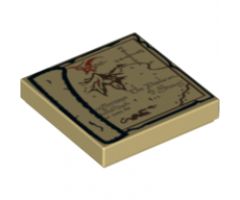 Tile 2 x 2 with Map Lonely Mountain, Desolation of Smaug Pattern