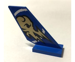 Tail Shuttle with Gold Ninjago Jay Lightning Symbol in White Circle Pattern Model Right Side (Sticker) - Set 70668