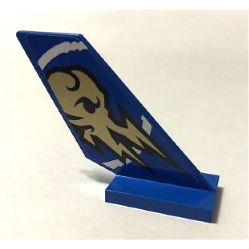 Tail Shuttle with Gold Ninjago Jay Lightning Symbol in White Circle Pattern Model Right Side (Sticker) - Set 70668
