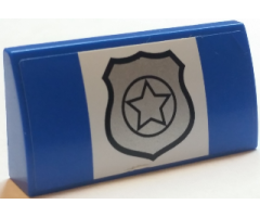 Slope, Curved 2 x 4 x 2/3 with Bottom Tubes with Police Badge Pattern (Sticker) - Set 60045