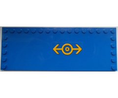 Tile, Modified 6 x 16 with Studs on Edges with Train Logo Bright Light Orange Pattern Left (Sticker) - Set 60052