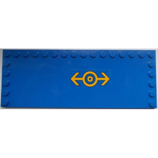 Tile, Modified 6 x 16 with Studs on Edges with Train Logo Bright Light Orange Pattern Left (Sticker) - Set 60052