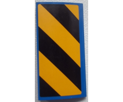 Slope, Curved 2 x 4 x 2/3 with Bottom Tubes with Black and Yellow Danger Stripes Pattern Model Left Side (Sticker) - Set 60052