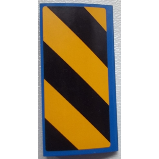 Slope, Curved 2 x 4 x 2/3 with Bottom Tubes with Black and Yellow Danger Stripes Pattern Model Left Side (Sticker) - Set 60052