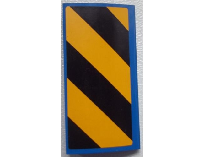 Slope, Curved 2 x 4 x 2/3 with Bottom Tubes with Black and Yellow Danger Stripes Pattern Model Left Side (Sticker) - Set 60052