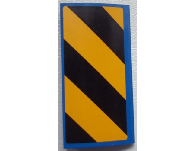 Slope, Curved 2 x 4 x 2/3 with Bottom Tubes with Black and Yellow Danger Stripes Pattern Model Left Side (Sticker) - Set 60052