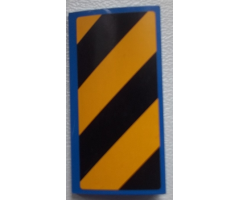 Slope, Curved 2 x 4 x 2/3 with Bottom Tubes with Black and Yellow Danger Stripes Pattern Model Right Side (Sticker) - Set 60052