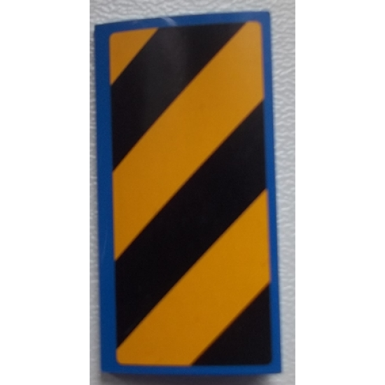 Slope, Curved 2 x 4 x 2/3 with Bottom Tubes with Black and Yellow Danger Stripes Pattern Model Right Side (Sticker) - Set 60052