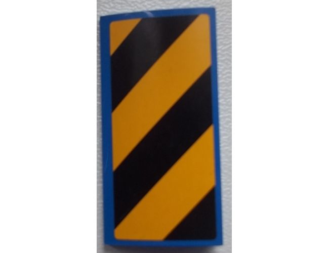 Slope, Curved 2 x 4 x 2/3 with Bottom Tubes with Black and Yellow Danger Stripes Pattern Model Right Side (Sticker) - Set 60052