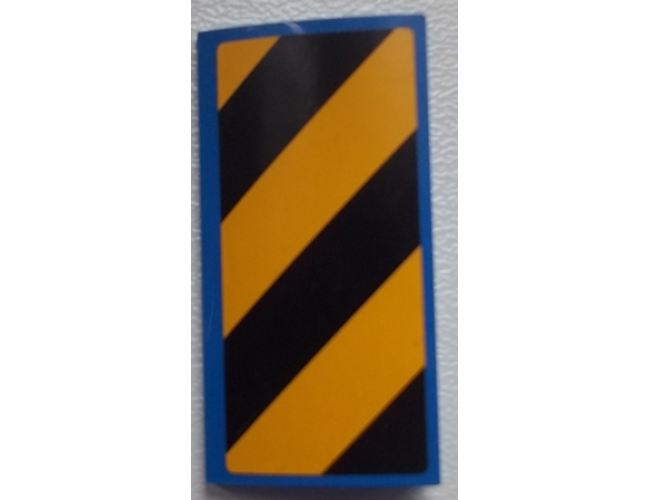 Slope, Curved 2 x 4 x 2/3 with Bottom Tubes with Black and Yellow Danger Stripes Pattern Model Right Side (Sticker) - Set 60052