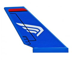 Tail Shuttle with White Wing on Blue Background Pattern Model Right Side (Sticker) - Set 76076