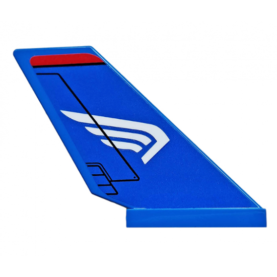 Tail Shuttle with White Wing on Blue Background Pattern Model Right Side (Sticker) - Set 76076