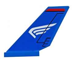 Tail Shuttle with White Wing on Blue Background Pattern Model Left Side (Sticker) - Set 76076