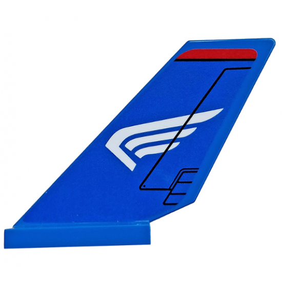 Tail Shuttle with White Wing on Blue Background Pattern Model Left Side (Sticker) - Set 76076