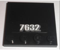 Tile, Modified 4 x 4 with Studs on Edge with White '7632' Pattern (Sticker) - Set 7632