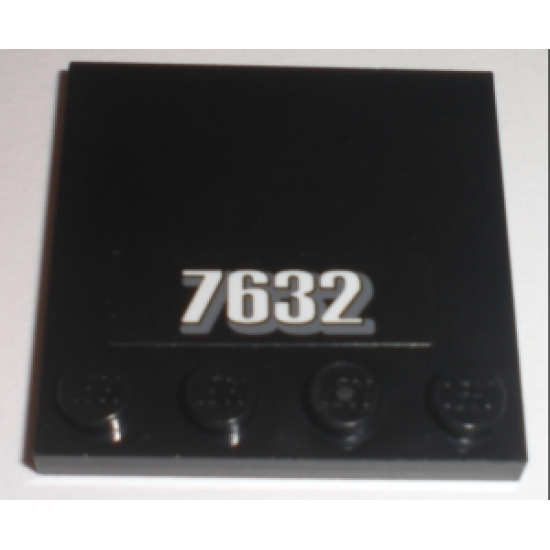 Tile, Modified 4 x 4 with Studs on Edge with White '7632' Pattern (Sticker) - Set 7632