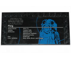Tile, Modified 6 x 12 with Studs on Edges with Star Wars Logo and 'Porg' Pattern (Sticker) - Set 75230