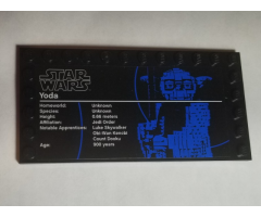 Tile, Modified 6 x 12 with Studs on Edges with Star Wars Logo and 'Yoda' Pattern (Sticker) - Set 75255