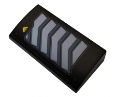 Slope, Curved 2 x 4 x 2/3 with Bottom Tubes with Vents and Yellow Arrow Pattern Model Left Side (Sticker) - Set 76160