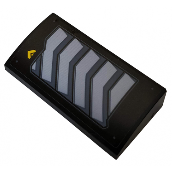 Slope, Curved 2 x 4 x 2/3 with Bottom Tubes with Vents and Yellow Arrow Pattern Model Left Side (Sticker) - Set 76160
