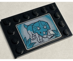 Tile, Modified 4 x 6 with Studs on Edges with Monitor Screen with Triceratops Pattern (Sticker) - Set 75939