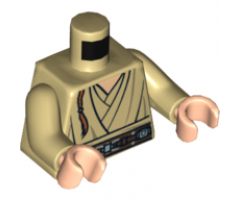 Torso SW Layered Shirt, Brown Belt Pattern and Padawan Braid Pattern (Obi-Wan) / Tan Arms / Light Nougat Hands