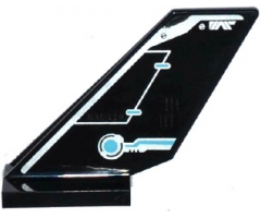 Tail Shuttle with Rudder and Silver and Medium Azure Circuitry Pattern on Left Side (Sticker) - Set 70170