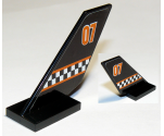 Tail Shuttle with Orange Stripes, '07' and Checkered Pattern on Both Sides (Stickers) - Set 60103
