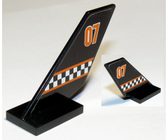 Tail Shuttle with Orange Stripes, '07' and Checkered Pattern on Both Sides (Stickers) - Set 60103