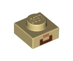 Plate 1 x 1 with Nougat and Brown Geometric Pattern (Minecraft Steve Mouth and Goatee)