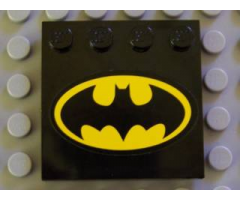Tile, Modified 4 x 4 with Studs on Edge with Batman Logo Pattern (Sticker) - Set 7782