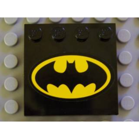 Tile, Modified 4 x 4 with Studs on Edge with Batman Logo Pattern (Sticker) - Set 7782