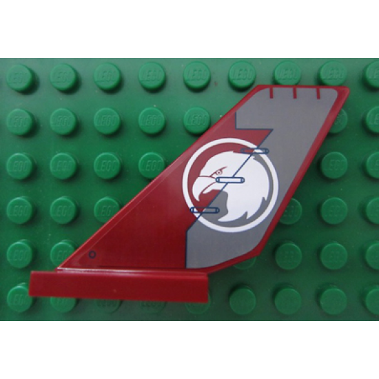 Tail Shuttle with White Eagle Head in Circle Pattern on Both Sides (Stickers) - Set 7307