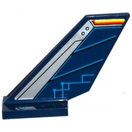 Tail Shuttle with Silver Edge and Dark Blue Rudder with Circuitry Pattern on Left Side (Sticker) - Set 70315