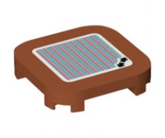 Tile, Modified 4 x 4 with Rounded Corners and 4 Feet with Super Mario Scanner Code Double Arrows Pattern (Sticker) - Set 71380