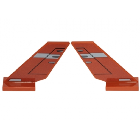 Tail Shuttle with Two Gray Stripes and Rudder Pattern on Both Sides (Stickers) - Set 75176