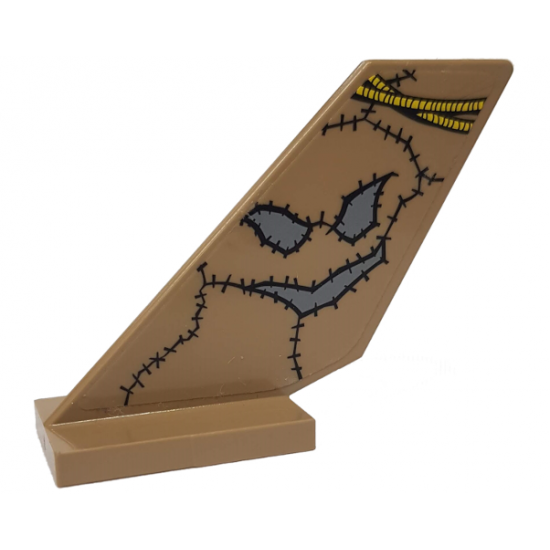 Tail Shuttle with Scarecrow Face Pattern on Both Sides (Stickers) - Set 7786